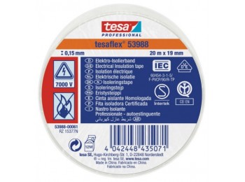 Cinta 20mt x 19mm blanco tesat