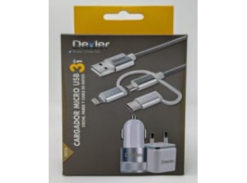 Cargador tipo c 3 en 1