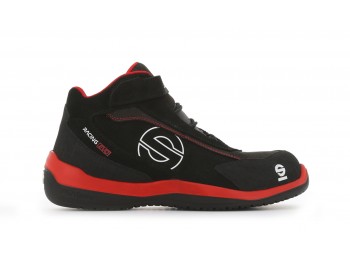 Bota seg t42 negra/roja piel s