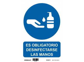 Cartel adh 200x300mm desinfect
